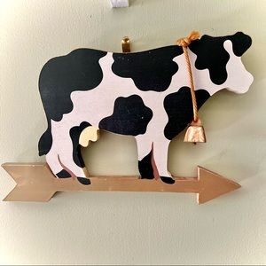 Vintage Cow Wooden Weather Vane Wall Hanging